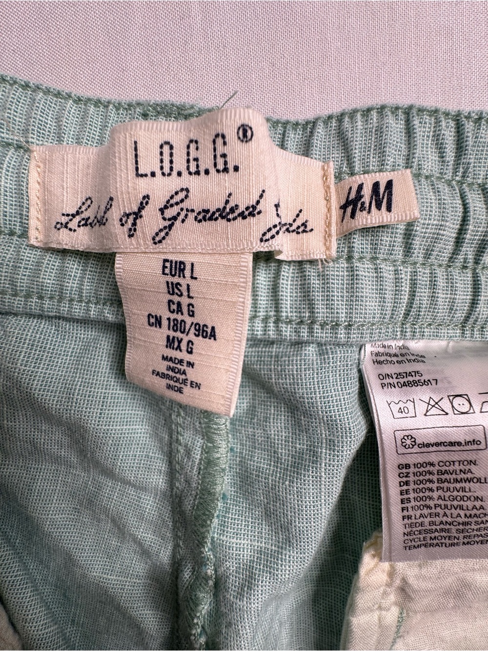 H&M Mint Green L.O.G.G. Cotton Top